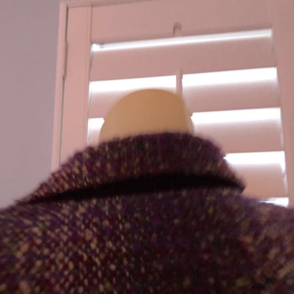 Carlisle Womens Jacket Burgundy Black Abstract Velvet Lined Collar Vintage 4 New - Picture 6 of 12